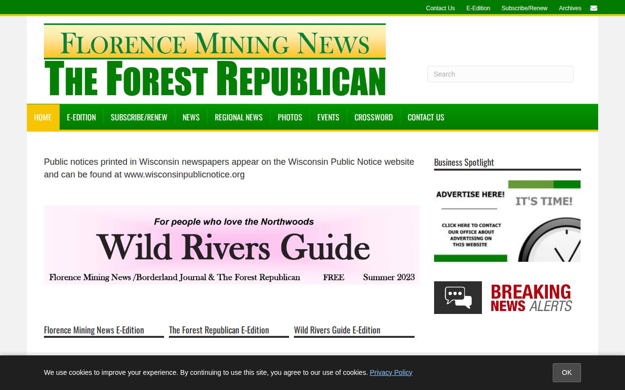 Forest County crime news source, Forest Republican and Florence-Forest News